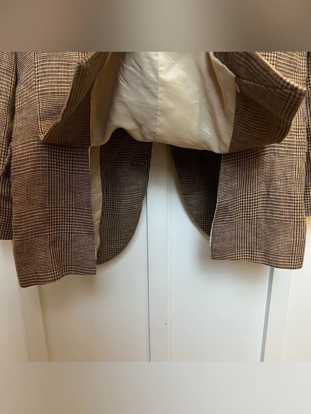 J. Crew Ludlow Blazer Mens 38S Brown Herringbone Linen Cotton Sport Coat Luxury